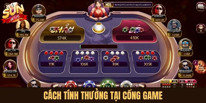 Cách tính thưởng tại cổng game
