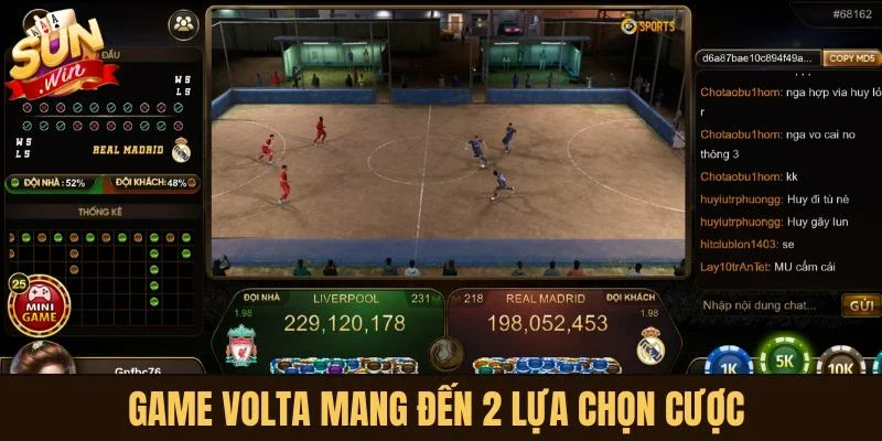 Game Volta mang đến 2 lựa chọn cược 