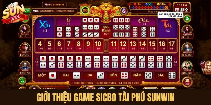 Giới thiệu game Sicbo Tài Phú Sunwin
