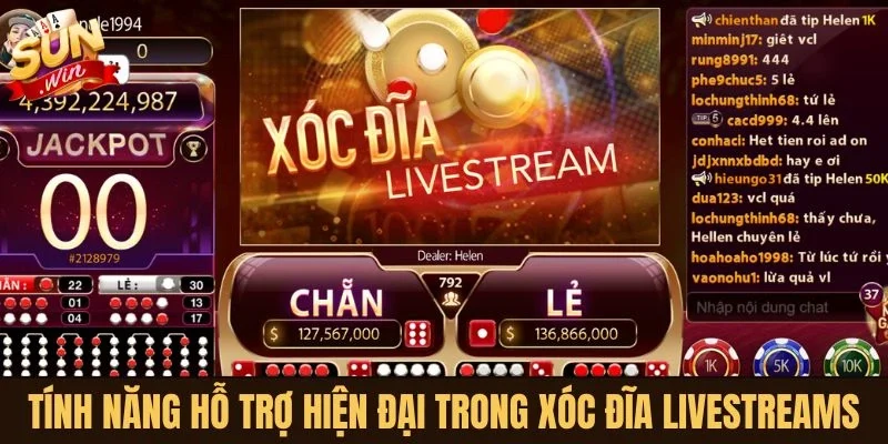 Tính năng hỗ trợ hiện đại trong Xóc Đĩa Livestreams